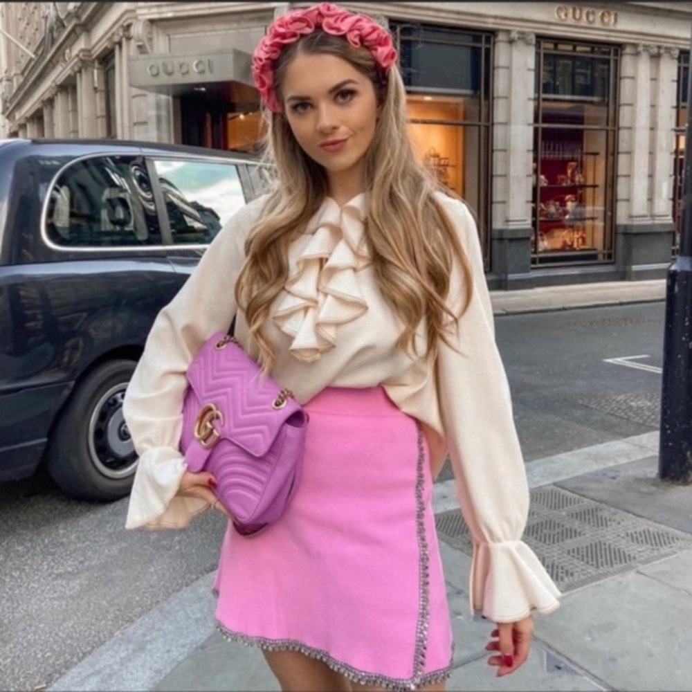 ZARA MINI KNIT SKIRT WITH APPLIQUÉD RHINESTONE *RARE